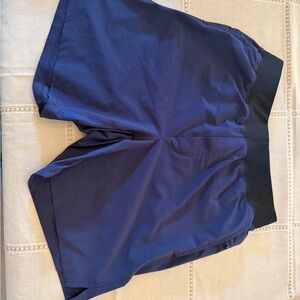 Fabletics Midnight Blue Shorts with Charcoal Waistband